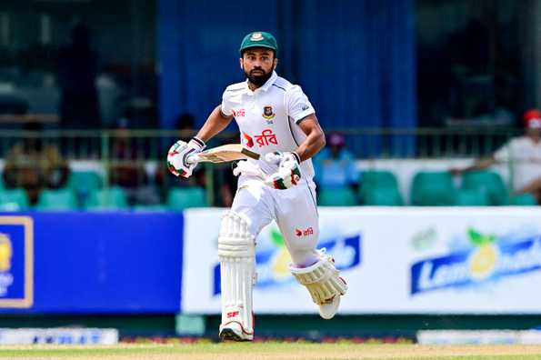Shadman leads Bangladesh's batting effort on a rain-affected day.